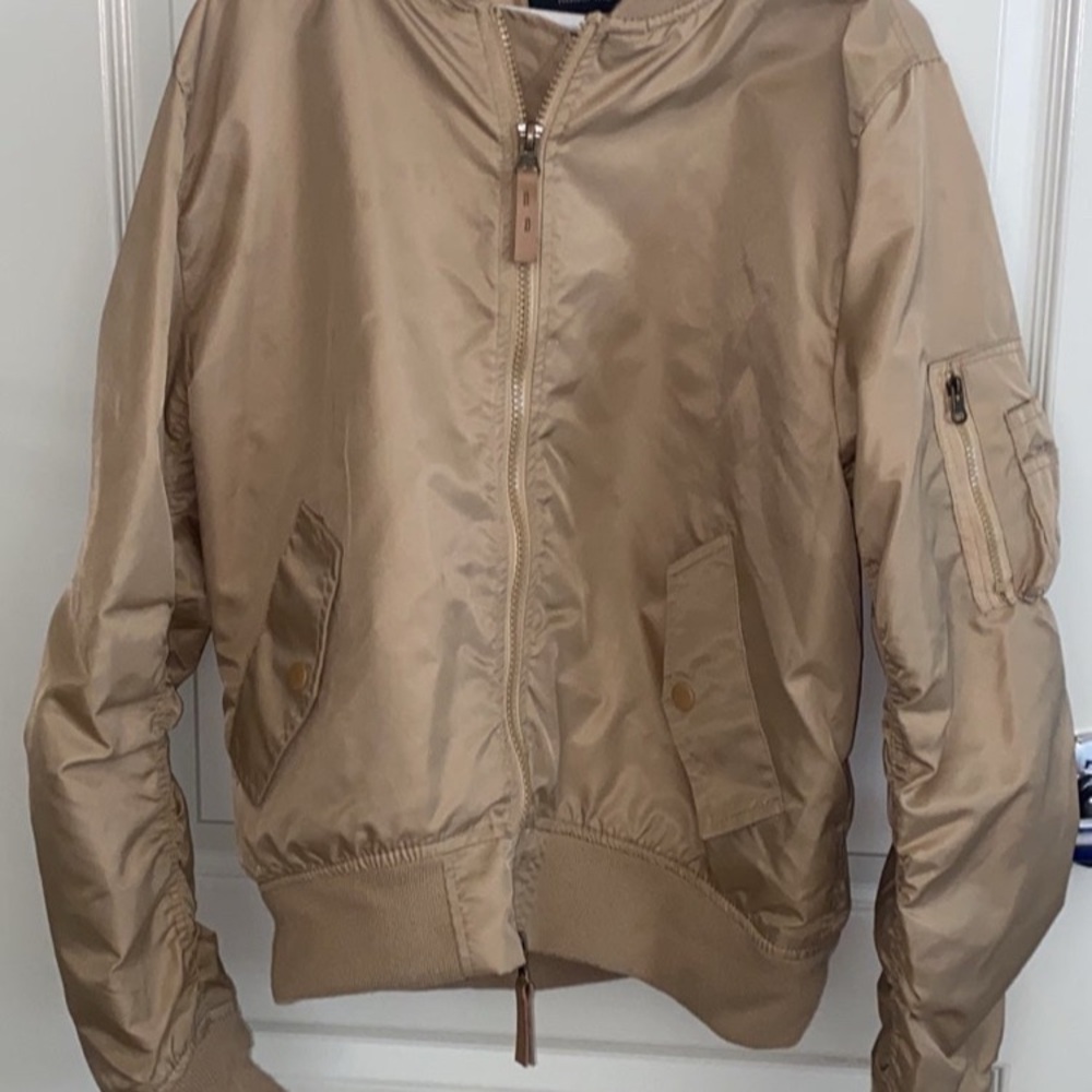 Retl$80?Lg Men's Lightweight Bomber Jacket in Tan
